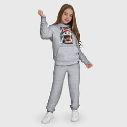 Костюм хлопковый детский Котик в новогоднем свитере, цвет: меланж — фото 2
