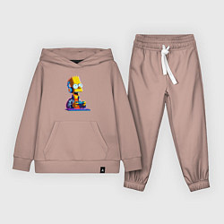 Костюм хлопковый детский Bart is an avid gamer, цвет: пыльно-розовый