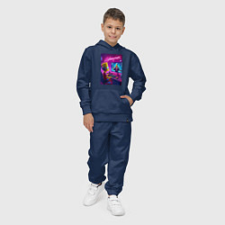 Костюм хлопковый детский Gamer Bart - cyberpunk, цвет: тёмно-синий — фото 2