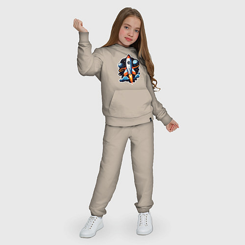 Детский костюм Ракета в пространстве / Миндальный – фото 3