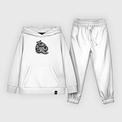 Костюм хлопковый детский Енот толстячок, цвет: белый