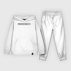 Костюм хлопковый детский Moscow - автомобильный номер на английском, цвет: белый
