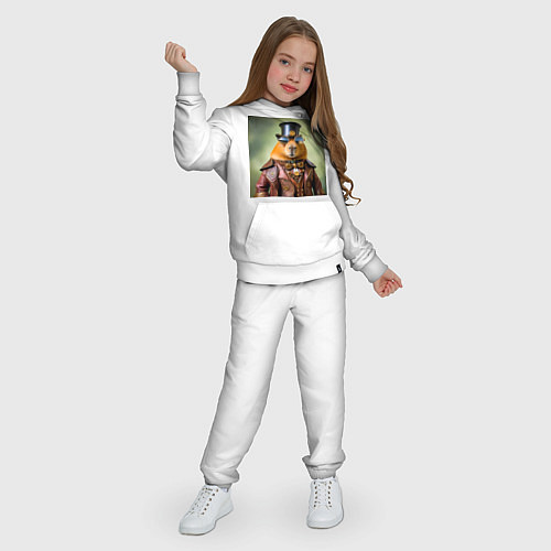 Детский костюм Мем капибара в очках в стиле стимпанк / Белый – фото 3