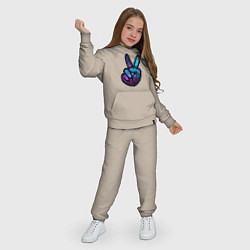 Костюм хлопковый детский Space peace, цвет: миндальный — фото 2