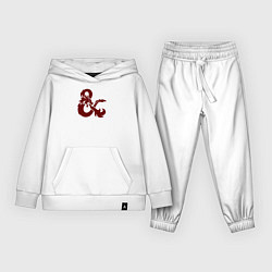 Костюм хлопковый детский Подземелья и драконы лого, цвет: белый