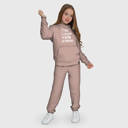 Детский костюм Eat sleep gym repeat / Пыльно-розовый – фото 3
