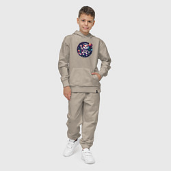 Костюм хлопковый детский Funny kitten astronaut - ai art, цвет: миндальный — фото 2