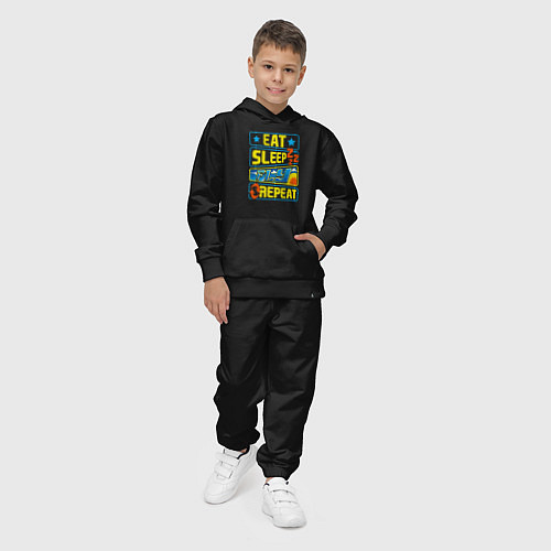 Детский костюм Eat sleep fly / Черный – фото 4