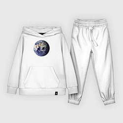 Костюм хлопковый детский Наша планета земля, цвет: белый