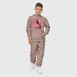 Костюм хлопковый детский Джон Уик в гламурный убийца, цвет: пыльно-розовый — фото 2