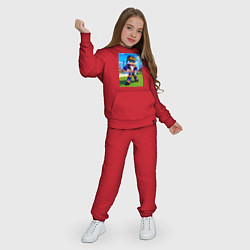 Костюм хлопковый детский Jotaro Kujo and Minecraft - collaboration, цвет: красный — фото 2