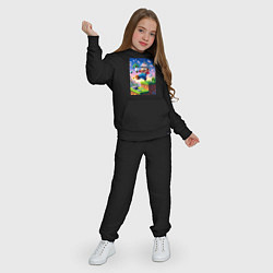 Костюм хлопковый детский Марио и Майнкрафт - коллаба, цвет: черный — фото 2