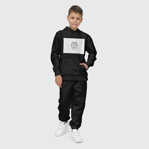 Детский костюм Нарисованный волк зубами щёлк / Черный – фото 4