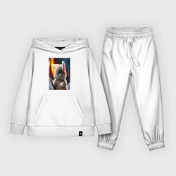 Костюм хлопковый детский Заяц в огненном лесу, цвет: белый