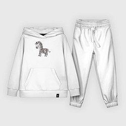 Костюм хлопковый детский Маленькая зебра, цвет: белый