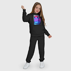 Костюм хлопковый детский Ai hacker digital rebel - neon glow, цвет: черный — фото 2