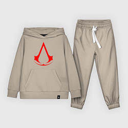 Костюм хлопковый детский Red logo of assassins, цвет: миндальный