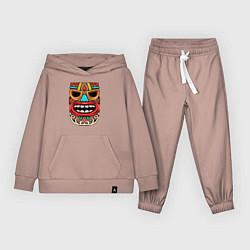Костюм хлопковый детский Tiki mask, цвет: пыльно-розовый