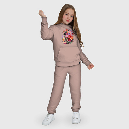 Детский костюм Лиса цветочный силуэт / Пыльно-розовый – фото 3