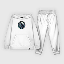 Костюм хлопковый детский Полнолуние ворон с мечом, цвет: белый