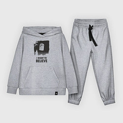 Костюм хлопковый детский Tardis - I want to believe, цвет: меланж