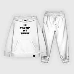 Костюм хлопковый детский In Trump we trust - slogan, цвет: белый