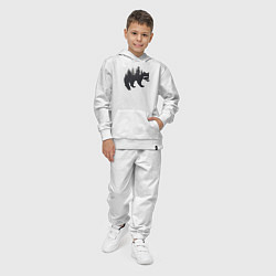 Костюм хлопковый детский Енот силуэт из деревьев лесных, цвет: белый — фото 2