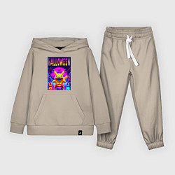Костюм хлопковый детский Pikachu - halloween vaporwave, цвет: миндальный