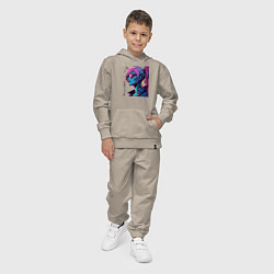 Костюм хлопковый детский Cyber girl - pop art fantasy, цвет: миндальный — фото 2