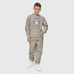 Костюм хлопковый детский Йога альпака, цвет: миндальный — фото 2