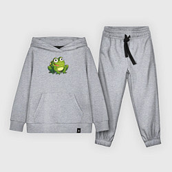 Костюм хлопковый детский Смешная жаба, цвет: меланж