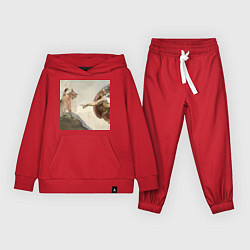 Костюм хлопковый детский Кот сотворение Адама, цвет: красный