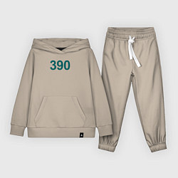 Костюм хлопковый детский 390 - Игра в кальмара, цвет: миндальный