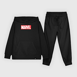 Костюм хлопковый детский Marvel logo, цвет: черный