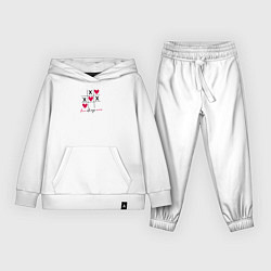 Костюм хлопковый детский Любовь всегда побеждает - крестики-нолики, но с се, цвет: белый