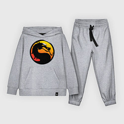 Костюм хлопковый детский Mortal kombat logo, цвет: меланж