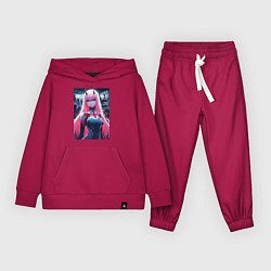 Костюм хлопковый детский Darling in the Franxx - zero two - ai art, цвет: маджента