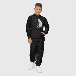 Костюм хлопковый детский Инь-ян кошки, цвет: черный — фото 2