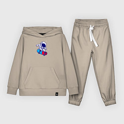 Костюм хлопковый детский Space skate, цвет: миндальный