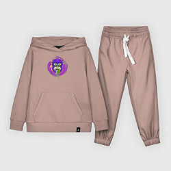 Костюм хлопковый детский Purple monkey, цвет: пыльно-розовый