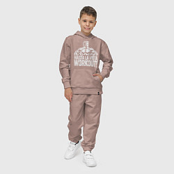 Костюм хлопковый детский Arnold - hasta la vista workout, цвет: пыльно-розовый — фото 2