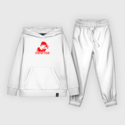 Костюм хлопковый детский Сектор газа красный трафарет, цвет: белый