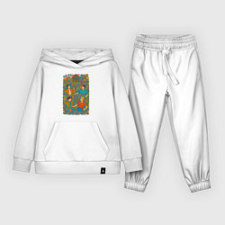 Костюм хлопковый детский Astro психоделика, цвет: белый