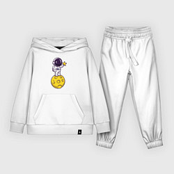 Костюм хлопковый детский Космонавт со звездой, цвет: белый