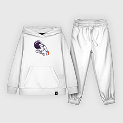 Костюм хлопковый детский Супер космонавт в полёте, цвет: белый