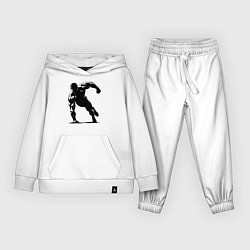 Костюм хлопковый детский Отжимание на одной руке, цвет: белый