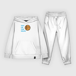 Костюм хлопковый детский Борись за свои мечты, цвет: белый