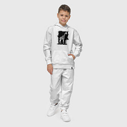 Костюм хлопковый детский Жираф в черном квадрате, цвет: белый — фото 2