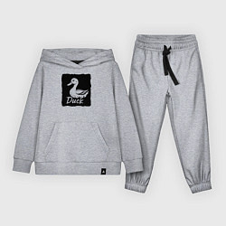 Костюм хлопковый детский Утка в черном штрихе, цвет: меланж