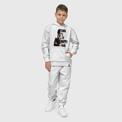 Костюм хлопковый детский Уэнсдэй счастливое лицо, цвет: белый — фото 2